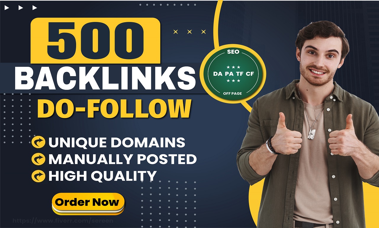 I will do Off Page SEO Backlinks On 500 Unique Domains Link Building