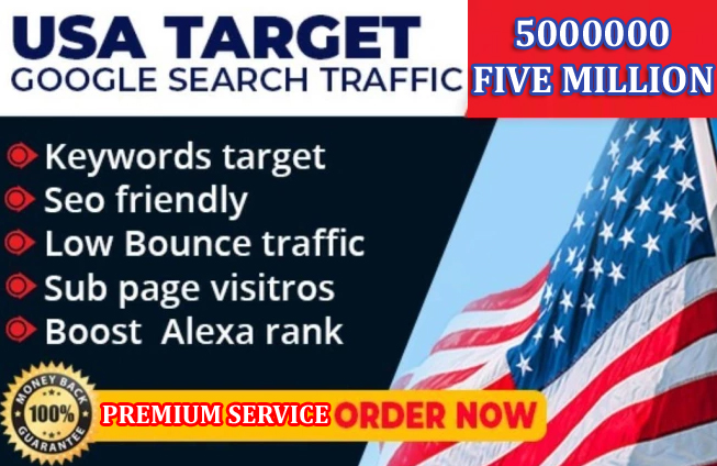 5000000 Five Million USA Real GEO Targeted Visitors Traffic (PREMIUM SERVICE)