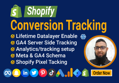 fix or setup shopify pixel, customer events, checkout, purchase, ga4 ecommerce conversion tracking