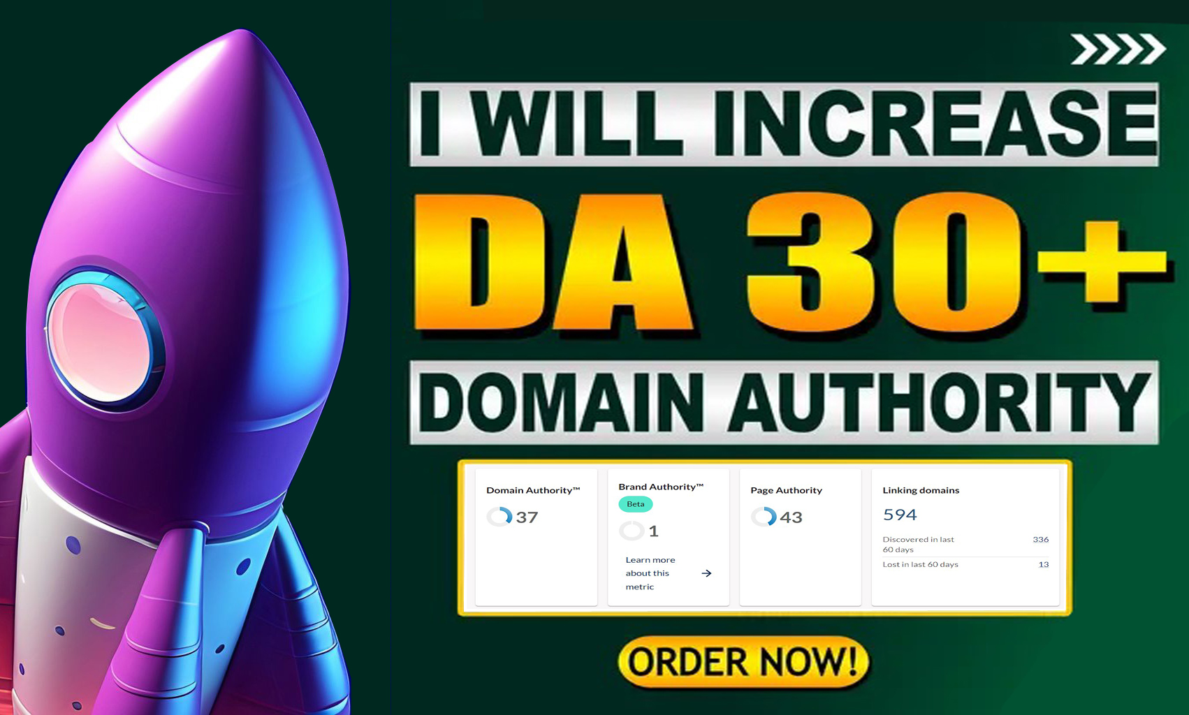 Increase MOZ Domain Authority DA30+ to help your website boost