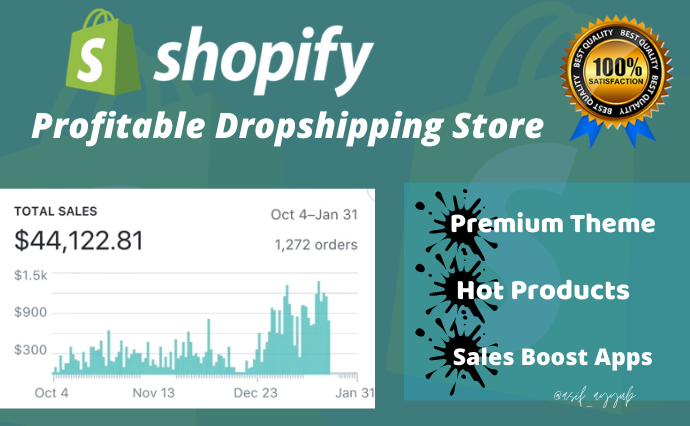 I will create high converting shopify dropshipping store for $30