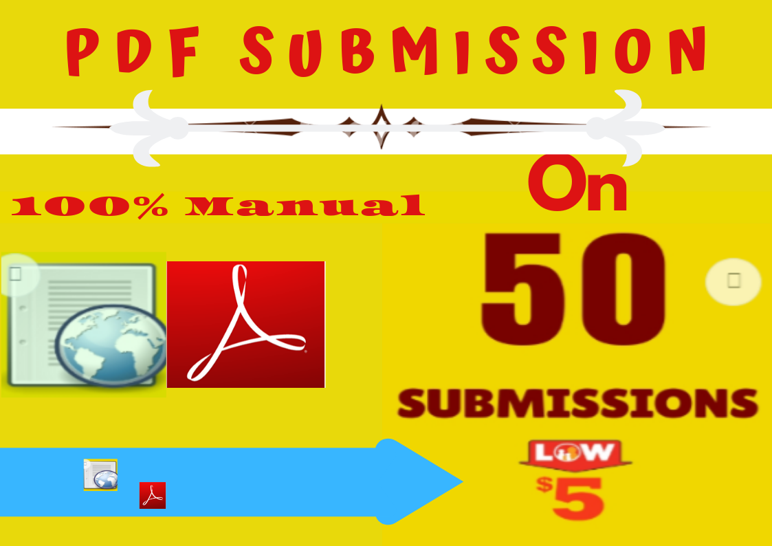 Manually PDF Submission or Marketing on 50 High DA Popular Sites 