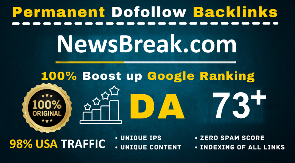 Write and Publish article on Newsbreak, newsbreak. com 1.1M+ Traffic - DR83, DA73