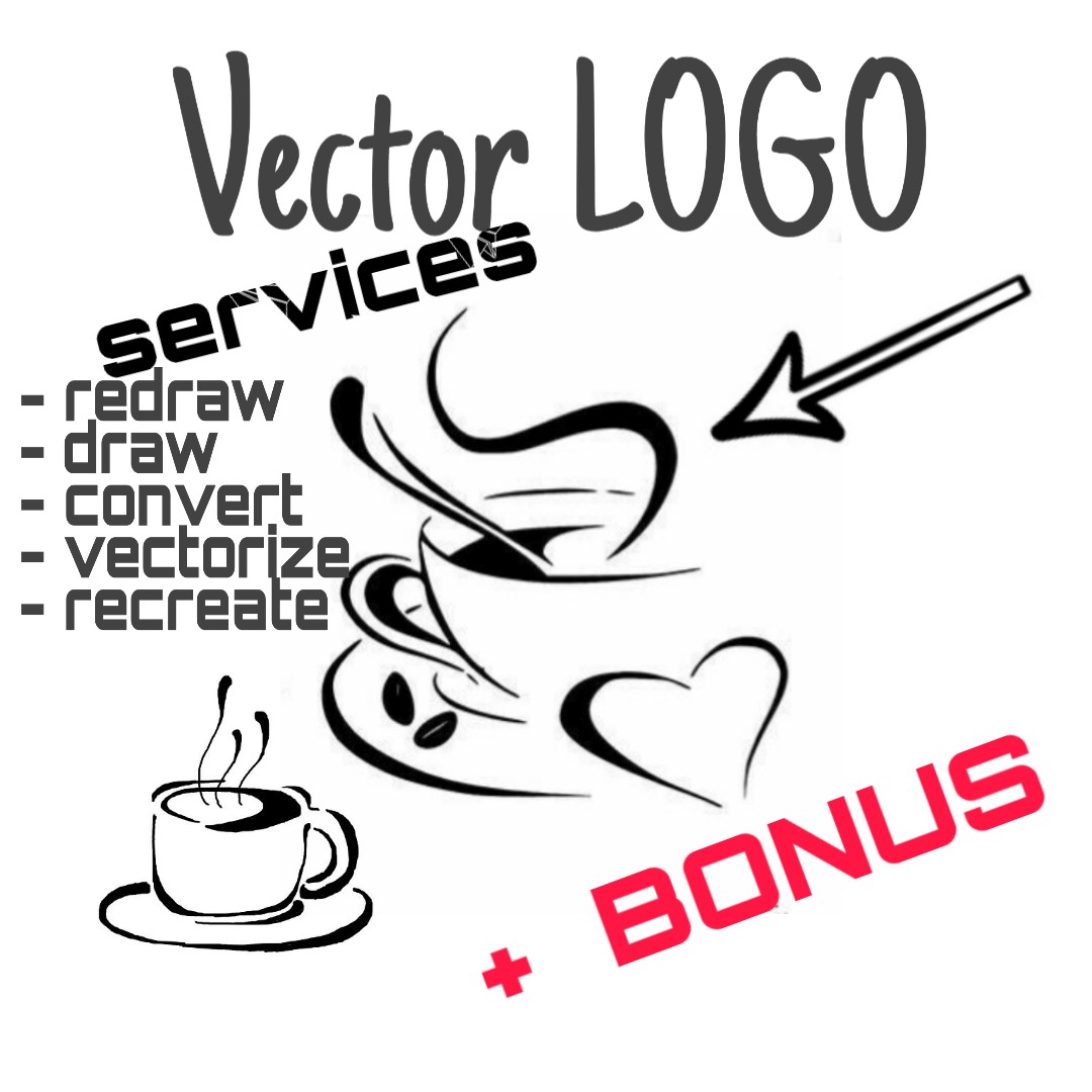 VECTOR services, Tag Cloud, Draw, Redraw, Create, Vectorize, Tracing, Banner