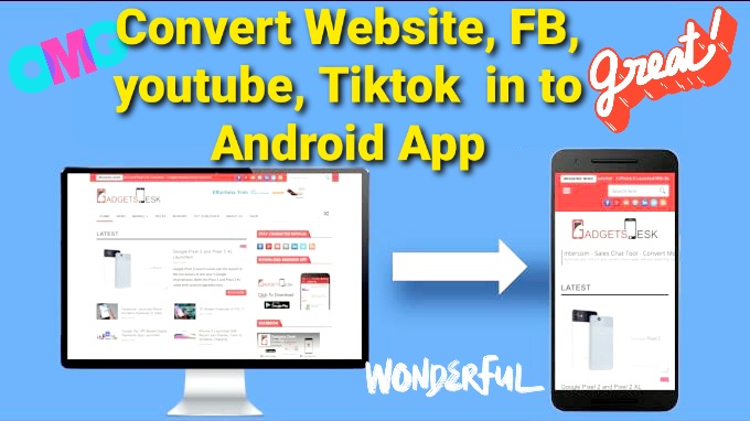 I will develop and create your FB, Tiktok, Youtube, Referral Link ir any Website into a Mobile App