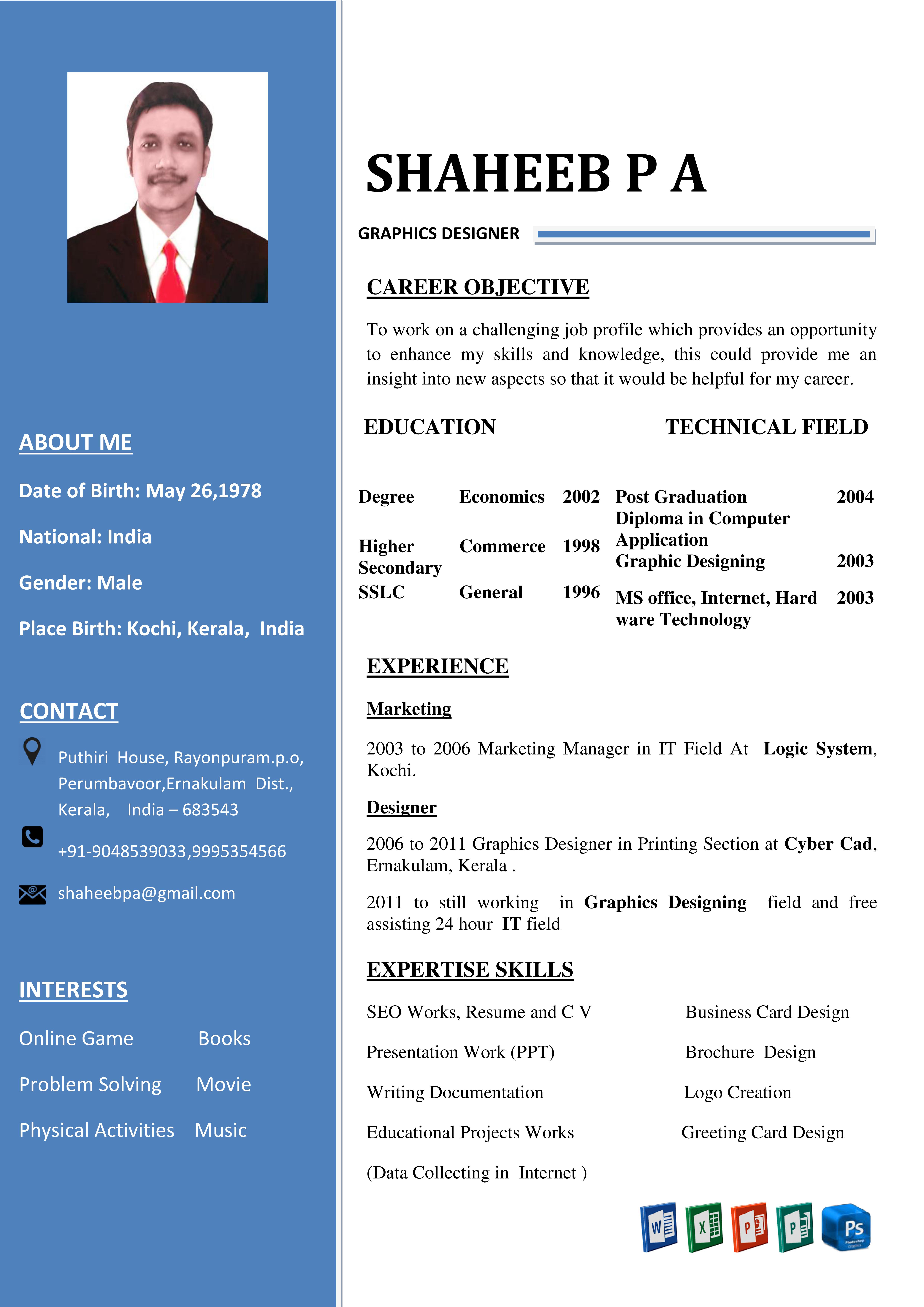 resume writing meaning in english