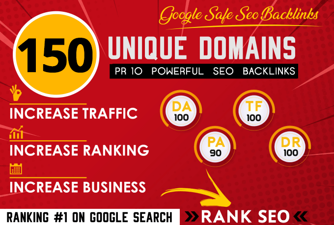 build powerful 150 SEO backlinks on pr10 websites da100 dr70