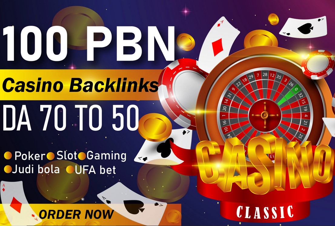 50 High-Quality Homepage PBN Backlinks (DA 70-50) for Casino, Gambling, Slot, and Poker SEO