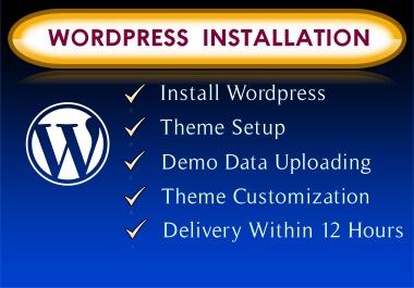 WordPress installation, theme setup, plugin install, basic seo