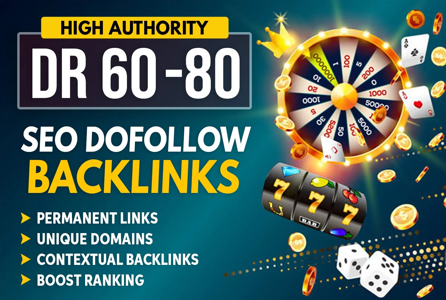 20 permanent SEO Dofollow Backlinks with high DR 60 to 80