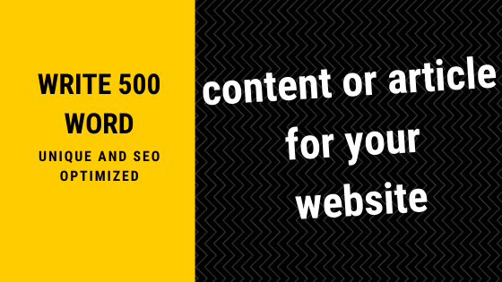 Write 500 Word Of Unique And SEO Optimized Content Or Article For Your ...