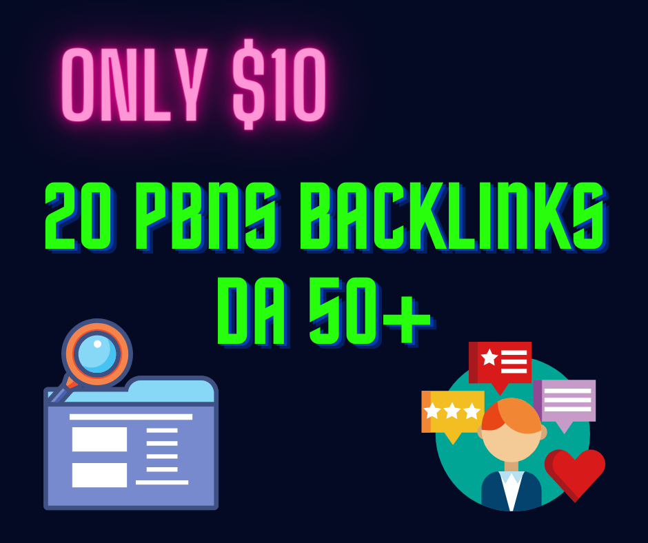 I will build 20 DA50+ powerful high metrics dofollow backlinks for $10