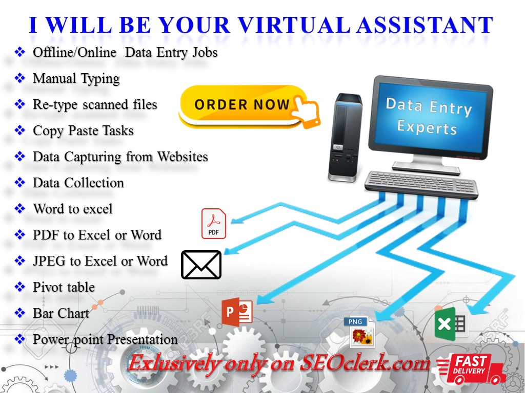 I Will Do Any Kind Of Data Entry Copy Paste Pivot Chart And Typing Work For 2 Hours For 4 