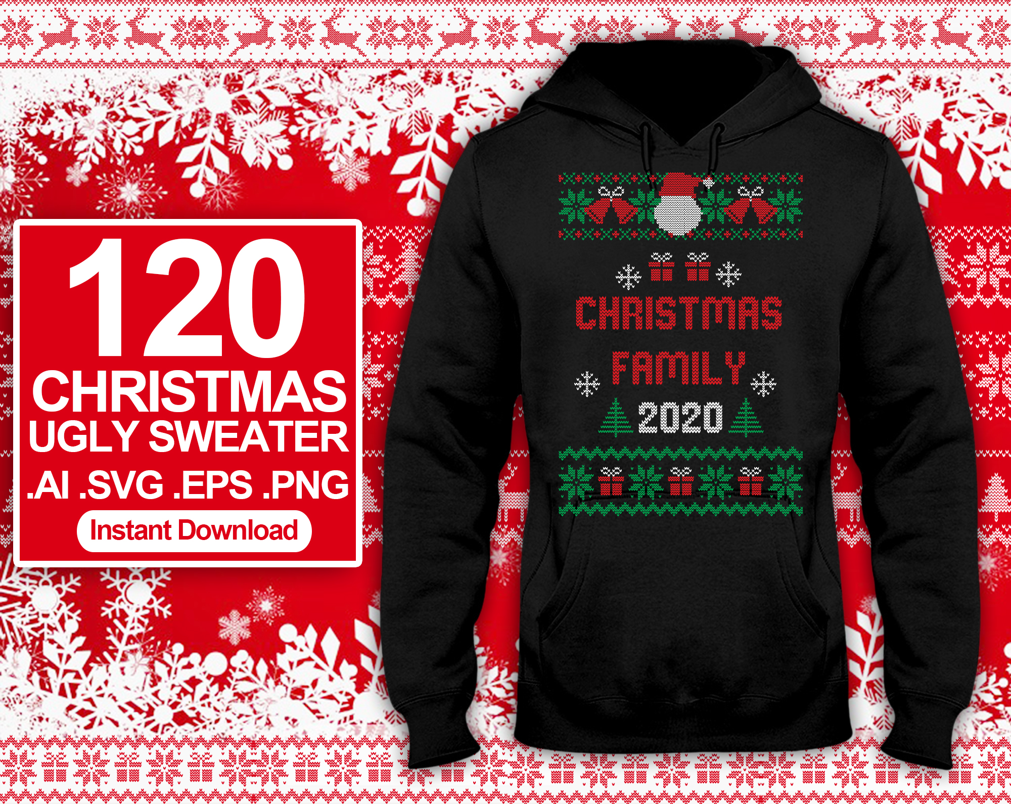 Download Send 120 Ugly Sweater Christmas T-shirt Design SVG Bundles ...