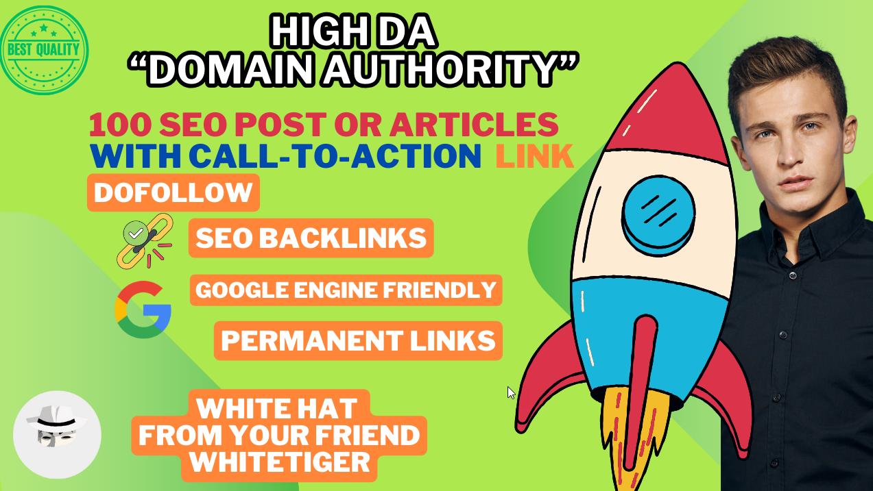 Skyrocket Your Website's or any link SEO 100 High DA Dofollow Clean Backlinks