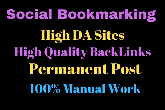  20 social Bookmarking High Da Sites with Permanent Backlinks