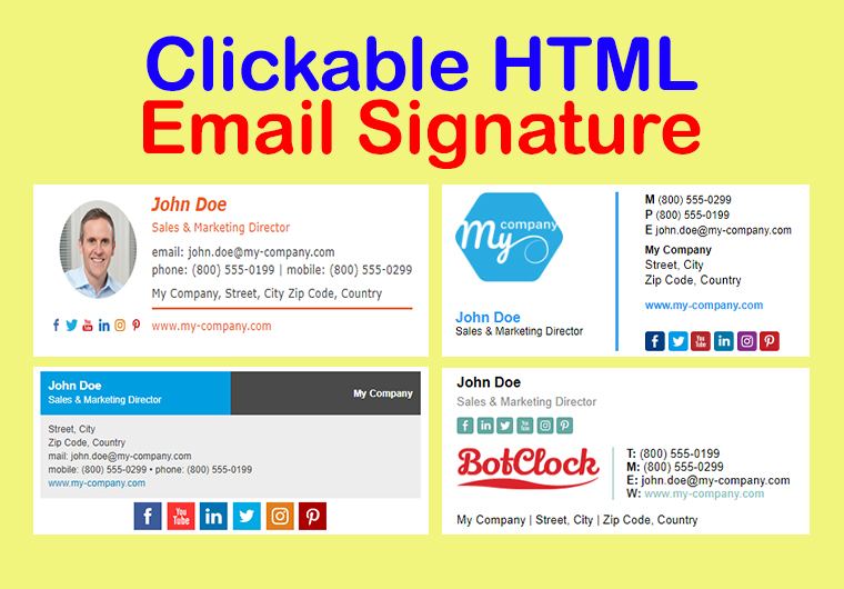 I will create smart, unique clickable HTML email signature