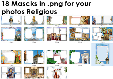 18 masks in .png for your religious photos