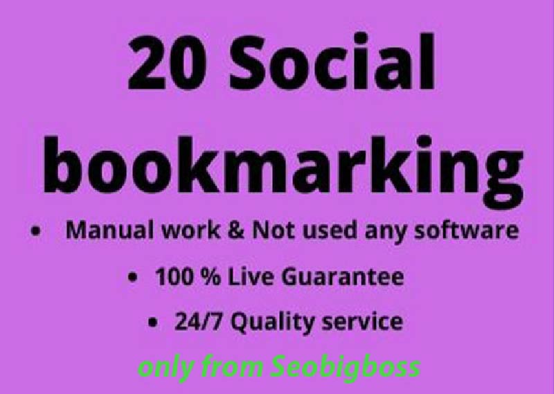 Manually Provide 20 High Quality Social Bookmarking Submission DA 100