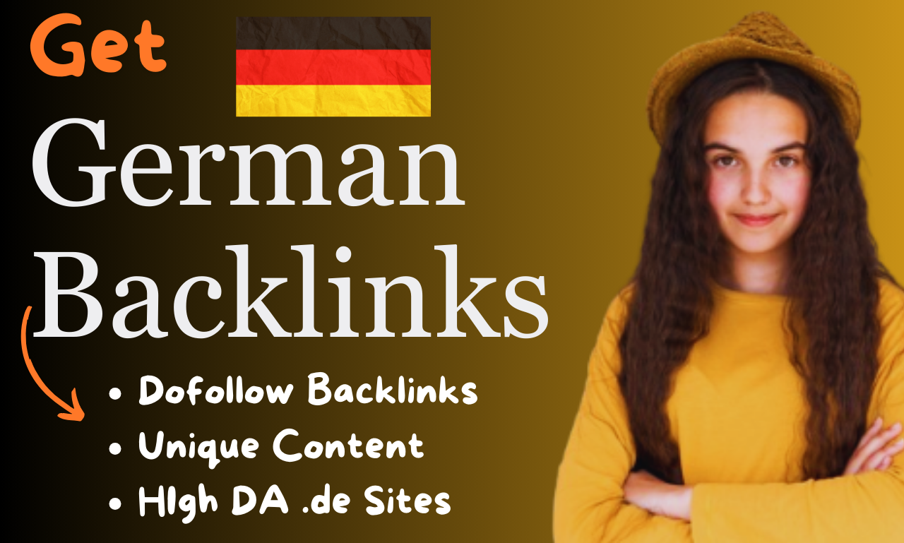 I will provide white hat seo service with high quality dofollow german backlinks