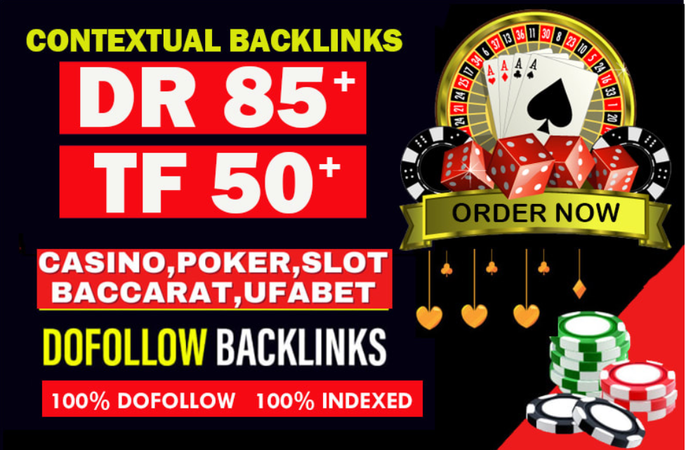 I will create high DA and TF 150 seo dofollow backlinks for poker sites