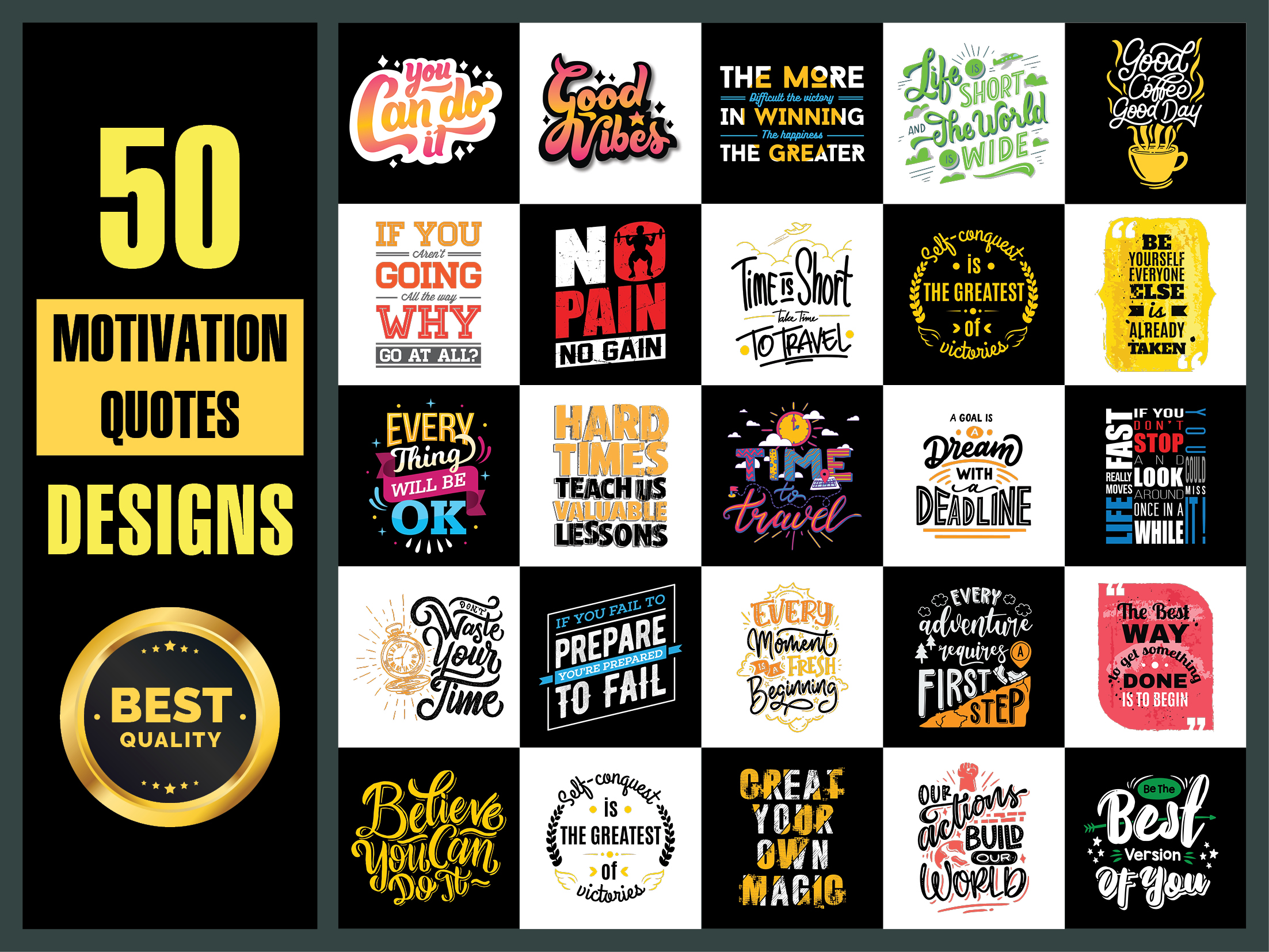 I will give you 50 premium motivation t shirt designs within 24 hour ...