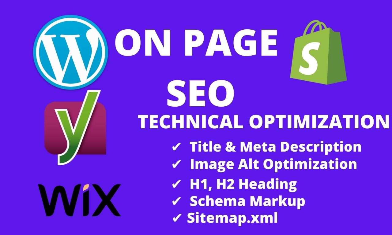 I will do on page SEO and technical optimization of wordpress, shopify, wix