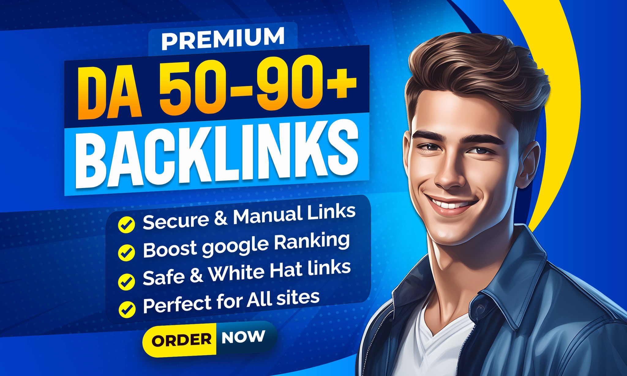 build high authority da 90 plus dofollow SEO 30 backlinks for your website