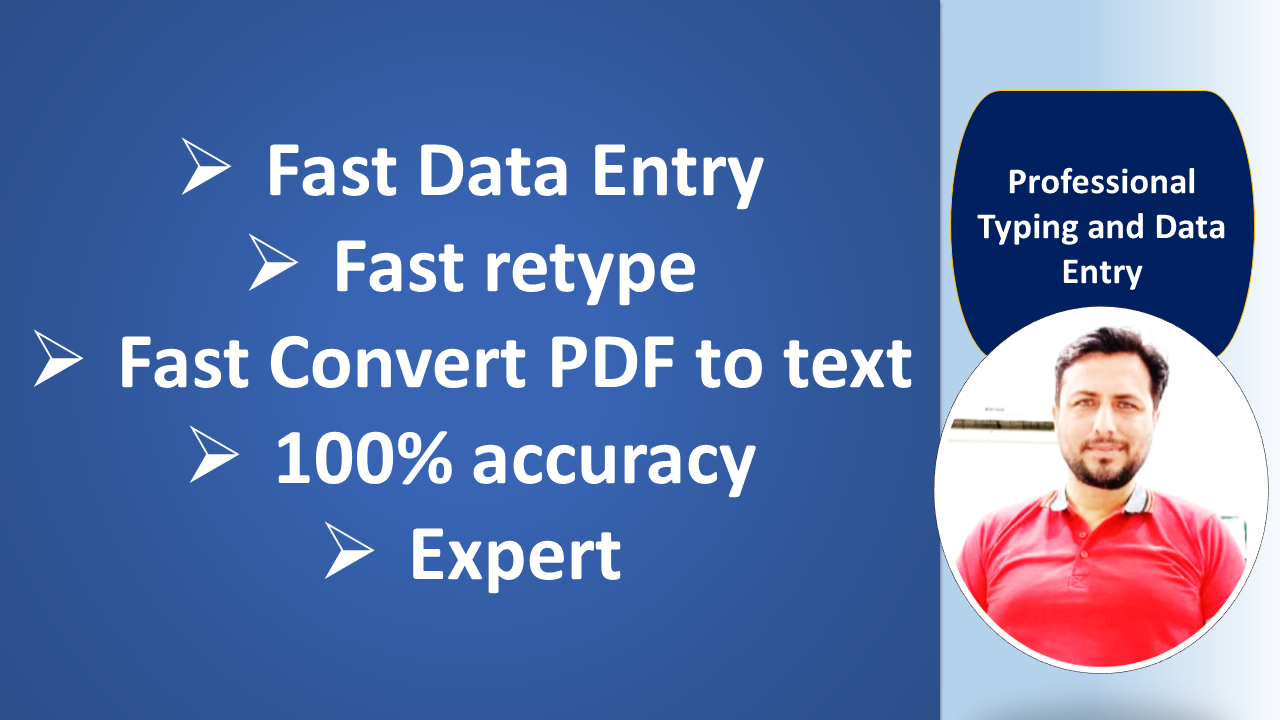 Data Entry, Data Reconcile, PDF,Excel,Word,PPT file Reduce, Dashboards, Quickbooks Analysis, Charts