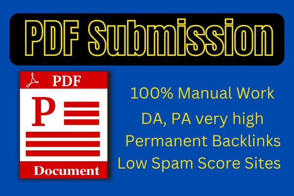 30 pdf submission backlinks provide with high da, pa sites permanent backlinks.