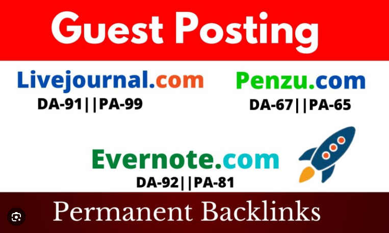 3 Guest Posts on Penzu , Livejournal & Evernote with permanent backlinks