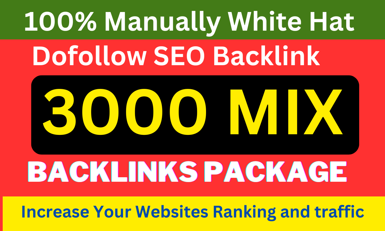 Skyrocket Top 3000 Dofollow SEO Mix Backlinks Package High DA Authority Websites