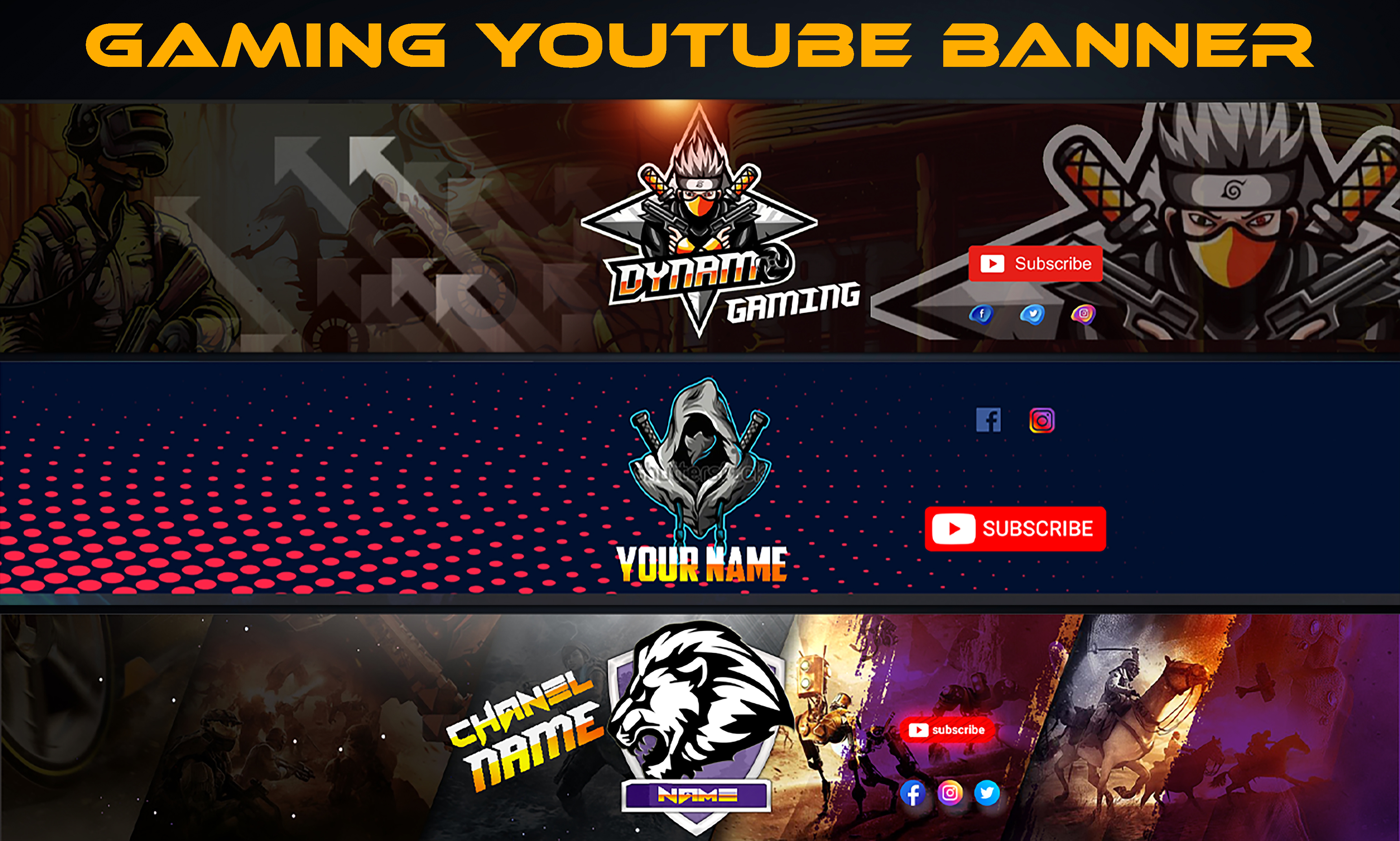 I will design professional custom, gaming  banner - FiverrBox