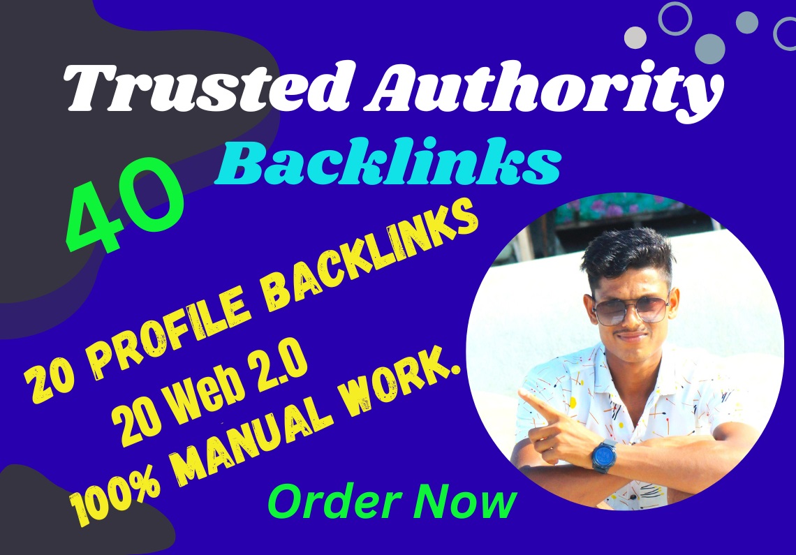 I will 20 Web 2.0 DA 70+ and 20 Profile Backlinks, PR9 DA 80+Google rank Sites