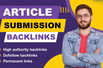 Sky rocket your website with 100 high quality dofollow article backlinks 