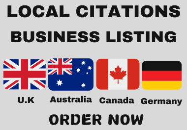 I will do 20 local citations Business listing for Germany, UK, Canada and Australia Countries