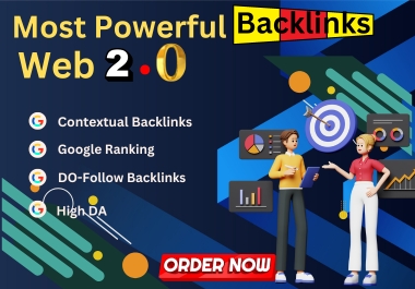 I will build high da dofollow web 2 0 contextual SEO backlinks manually