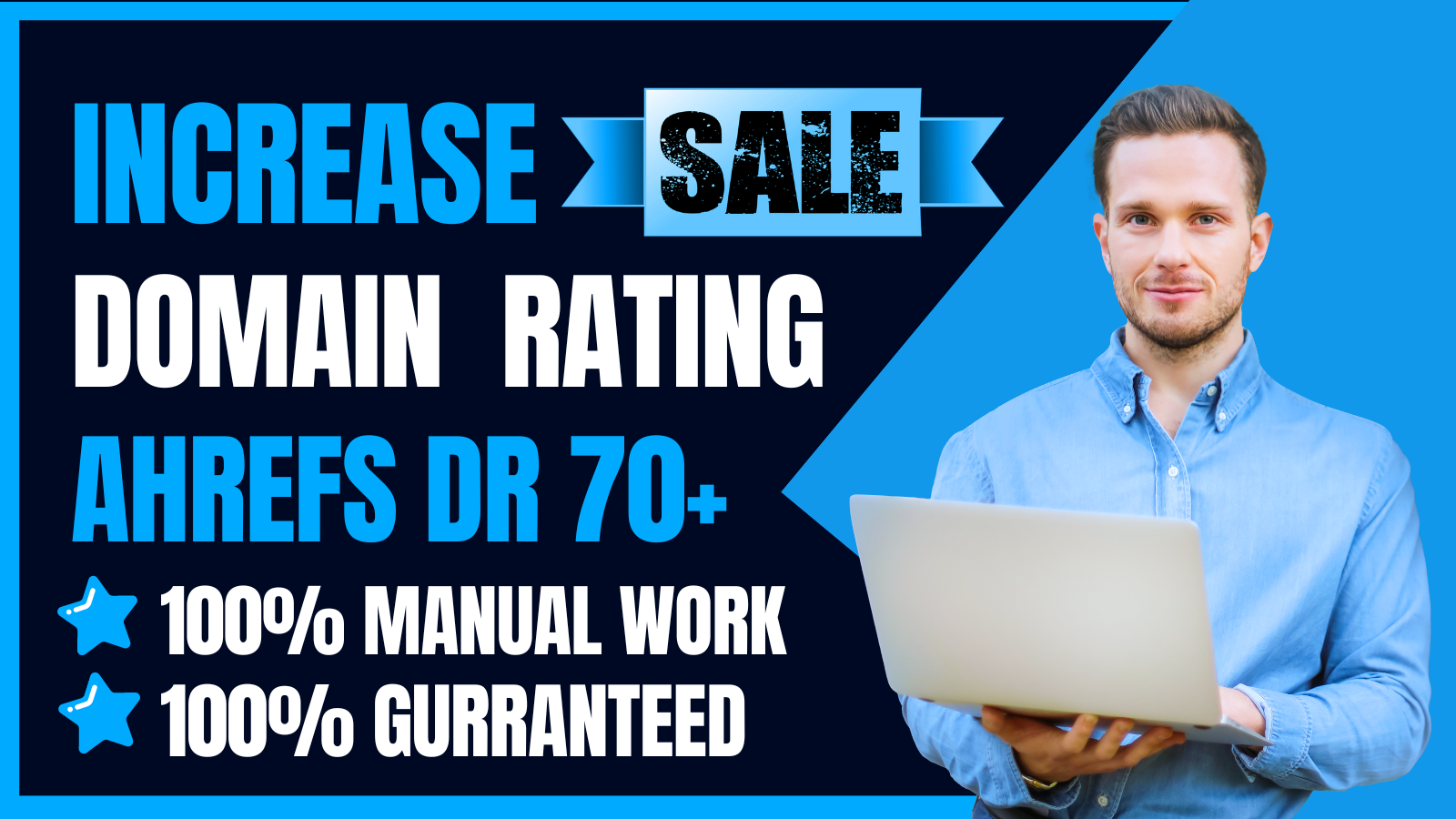 Increase Ahrefs Domain Rating DR 70+ hgh quality white hat Seo Backlinks