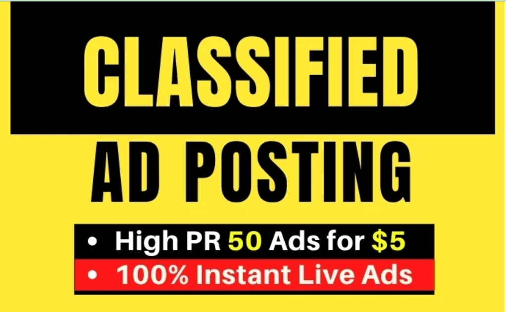 I will post 34 classified ads on top classified ad posting sites 