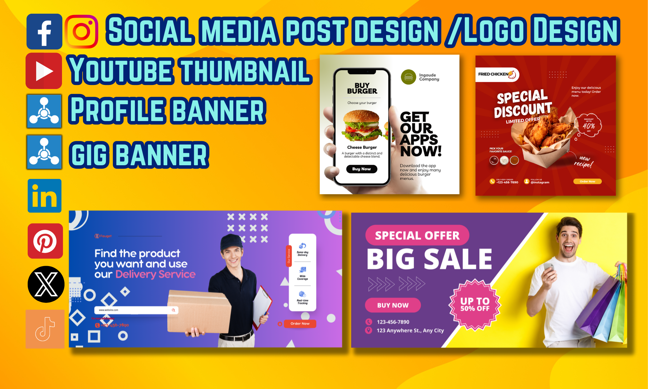 Creative Social Media Post Design  Logo Design Gig Banner   Thumbnail 