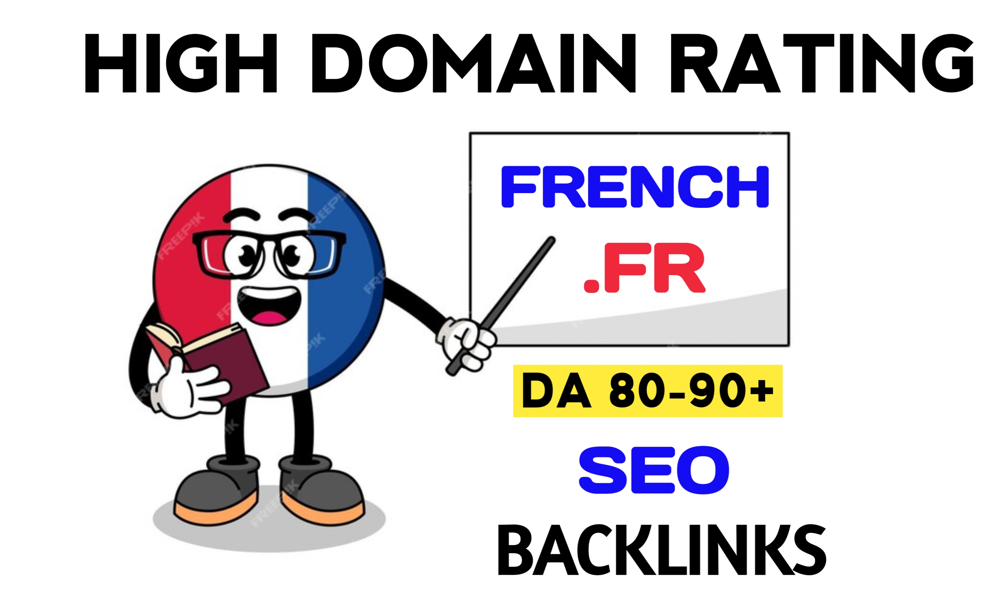 I will do premium da90 Do-follow 20+ French backlinks for google France ranking