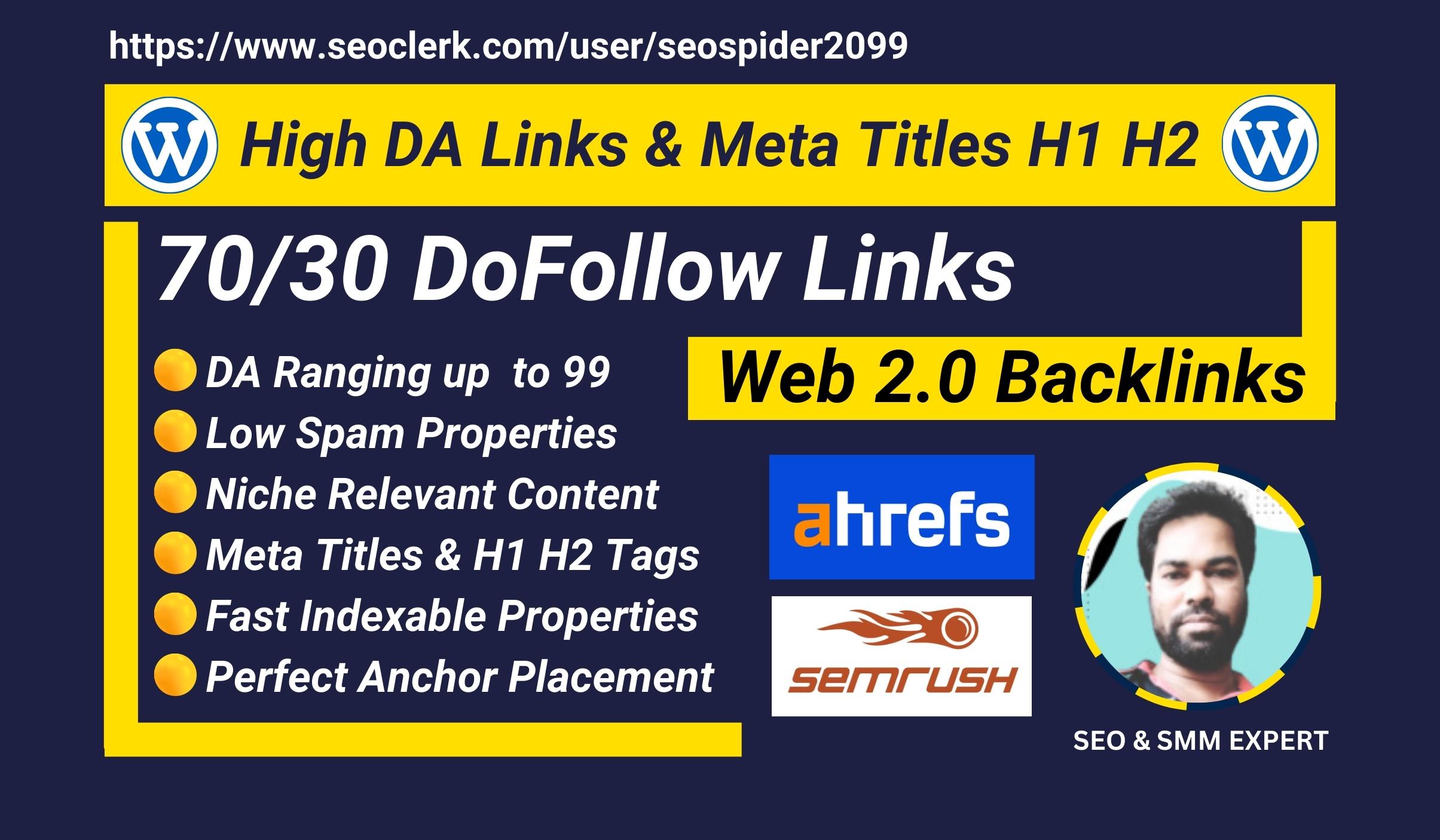 I will make niche relevant unique 100 high authority web 2 0 backlinks manually