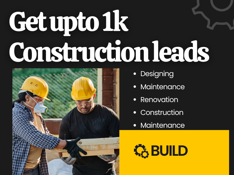 Get upto 10k constructions leads email addresses