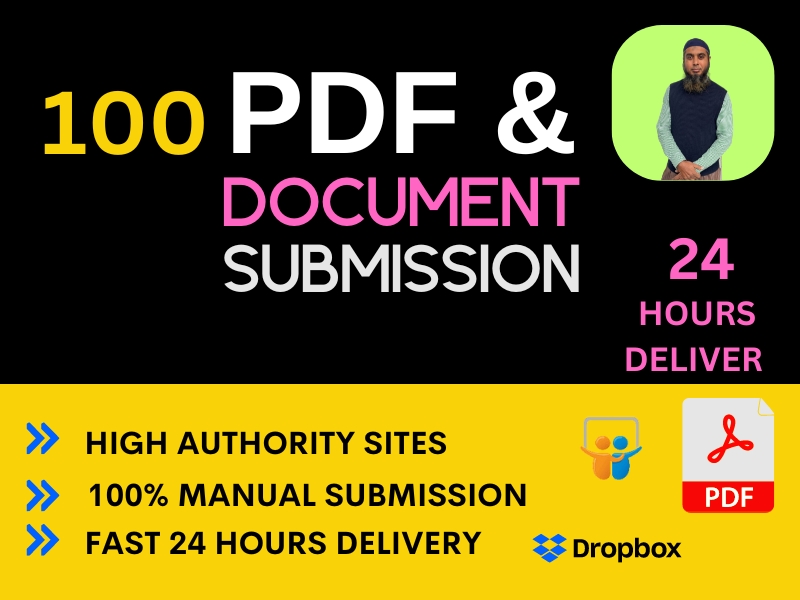 I will provide a PDF submission to 100 document sharing sites