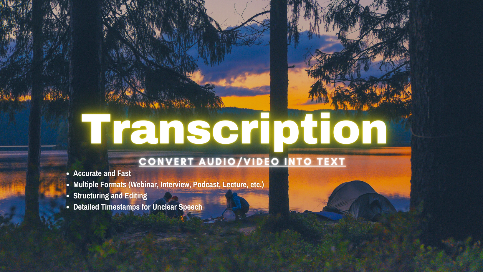 I will transcribe, convert audio and video into text transcription