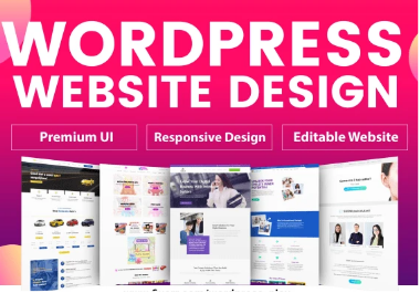 I will build responsive wordpress website design, redesign or website development