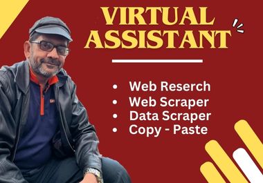 I will do professional virtual assistant for web research, web scraper and more.