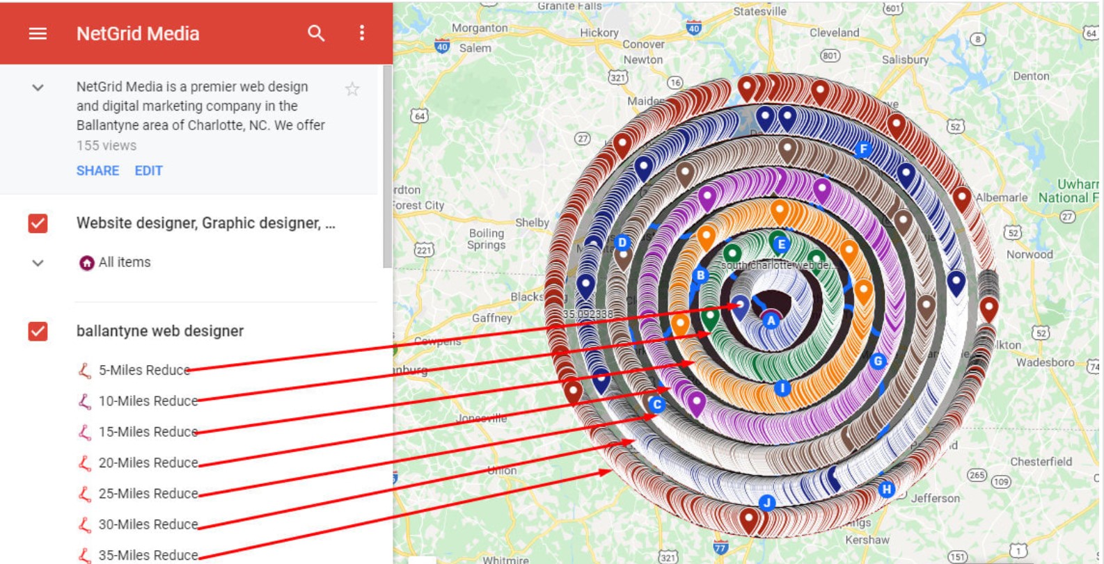 Create 1500 Google map citations for your GMB Ranking/business page.