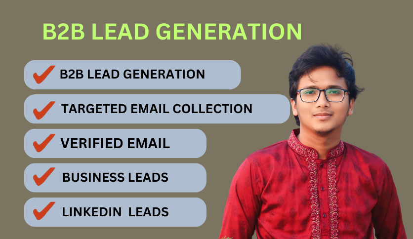  I will provide b2b targeted lead generation,and email list building 