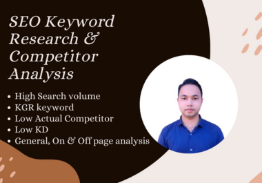 I will do profitable KGR keyword research and competitor analysis